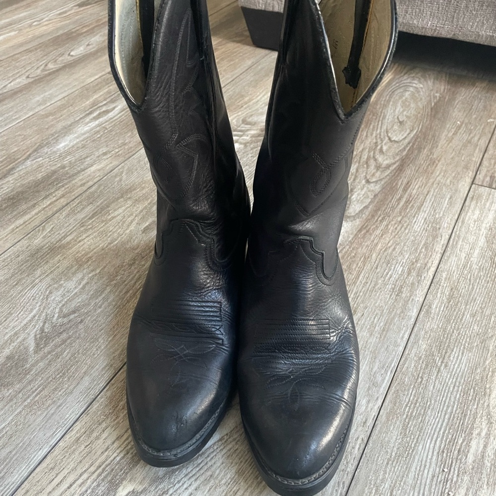 Durango Black Leather Western Cowboy Boots
